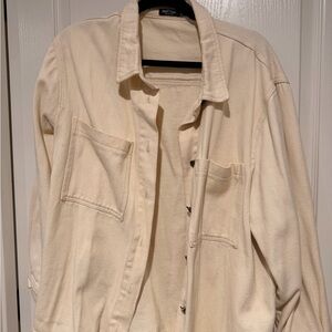 NastyGal Cream Button-Up Shirt